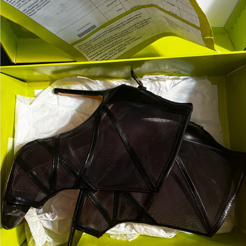 NEW Ted Baker London Black Mesh Caged Heels - In Box